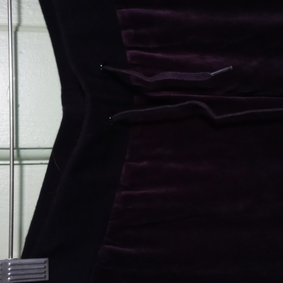 Women's Q&A velor bootcut elastic drawstring track pant jogger charcoal grey Med - Picture 5 of 7